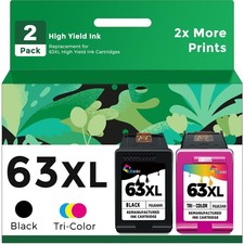 63XL Ink Cartridge Combo Pack Replacement for HP 63 HP63 HP63XL Black Color picture