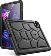 For iPad Pro 11 (2022/2021/2020/2018) Case Kids Friendly Silicone Cover Black picture