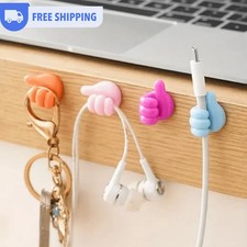 10x Cable Clip Organiser Hand Thumb Holder Self Adhesive Wire Lead Management picture