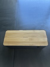 Soar Black Cable Management Box w/Bamboo Lid 12”L  x 4.75”W x 4.5”H picture