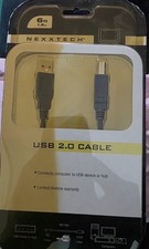 New W/Tags NEXXTECH USB 2.0 Cable,6 Feet/1.8 mGold Plated Contacts,Up Two 40x Fa picture