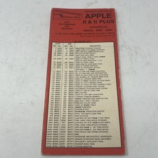 Vintage Apple II Folding Reference Card RED Nanos Systems Corp BASIC Computer picture