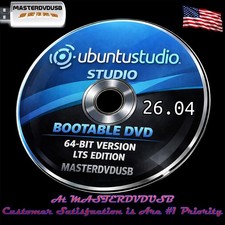 Ubuntu Studio 26.04 64‑BIT LTS Live/Installer DVD Grade AAA+ Laser Printed Label picture