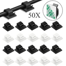 Self Adhesive Cable Clips Car Wire Holder Cord Organizer Clamp White picture
