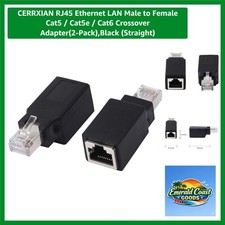 RJ45 Ethernet LAN Male to Female Cat5 / Cat5e / Cat6 Crossover Adapter2-Pack,... picture
