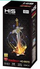 HIS Radeon HD 6870 1GB GDDR5 PCI-E 2.1 Video Graphics Card HDMI 1.4 1080p GPU picture