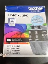 Genuine Brother 2PK  LC401XL 2PK High-Yield Black Ink Cartridges Exp2028 4437 picture