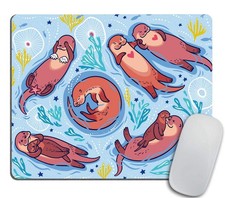 Animal Mouse pad, Cute Brown Otters Rectangle Non-Slip Rubber Mousepad PP-4 picture