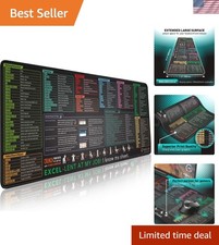 Excel Cheat Sheet Desk Pad | Excel Shortcut Keys Mouse Pad | Extended Large X... picture