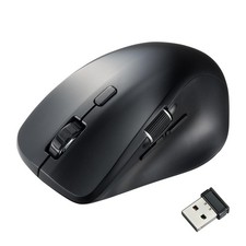Sanwa Supply Quiet Wireless Mouse (5Button Black with Side Wheel) MA-WBS524BK picture