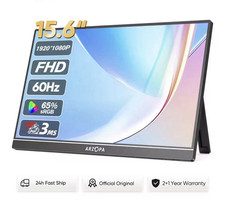ARZOPA 15.6in Portable Monitor FHD 1920x1080 60Hz 3ms HDMI Black picture