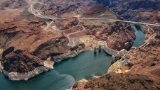 Landscape nature road hoover dam colorado river aerial Custom Gaming Mat Desk picture