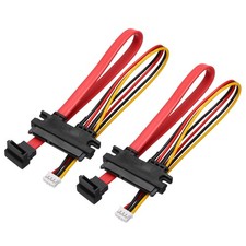 20cm PH2.0 4 Pin to SATA 7+15 Pin Power Cable, 2Pack 270 Degree SATA Right Angle picture