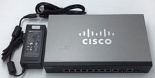 Cisco SG300-10PP 10 Port Gigabit PoE Managed Switch with Power  w677 picture