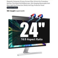 24 Inch Magnetic Hanging Computer Privacy Screen for 16 9 Widescreen Monitor, A0 picture
