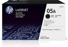 HP 05A Black Toner Cartridge 2 Pack CE505D Genuine OEM picture