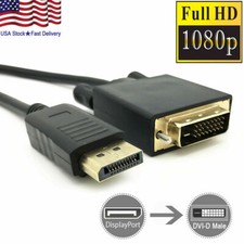 6 Feet Gold Plated DisplayPort DP to DVI-D Male Dual Link Cable Adapter 1080p picture