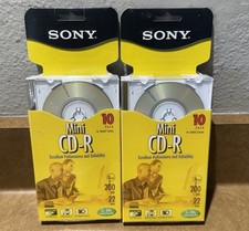 20 Sony Mini CD-R Disc 22-Min 200MB with Slim Jewel Cases 2x 10 Pack SEALED 💿 picture
