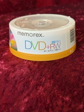 25-pk Memorex DVD+RW 4X 4.7GB 120 min ,Rewritable Discs, New Sealed picture