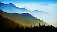 Landscape mountains sky forest nature mist Custom Gaming Mat Desk picture