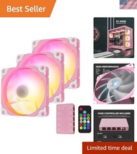 3-Pack ARGB-120 Pink 120mm Computer PC Case Fans picture