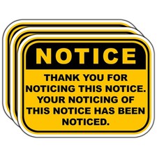 (3Pcs) Thank You for Noticing This Notice Sticker Funny 3 inches, Multicolor picture