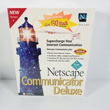New Netscape Communicator Deluxe - Inet Acc Version 4 Windows PC CD Big Box  picture
