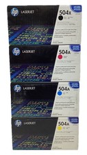 HP 504A CE250X CE251A CE252A CE253A Toner Set For LaserJet CM3525,CM3530 OEM NEW picture
