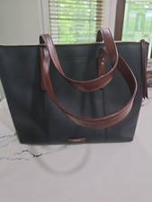 Fossil  Tote Bag  Large 15.Black/Tan picture