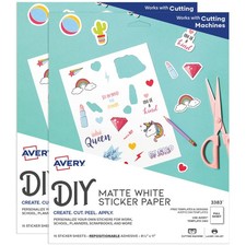 Printable Sticker Paper 8.5 x 11 Matte White Repositionable 30 Sheets 2 Pack picture