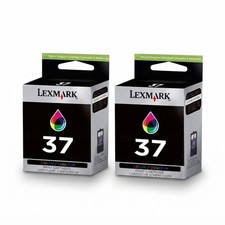 2x Genuine Lexmark COLOR 37 Ink Cartridge X Series X5650 X4650 Z Series Z2420 ✅ picture
