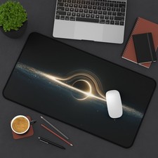 Glowing Black Hole Desk Mat | Space Galaxy Astronomy Mousepad picture