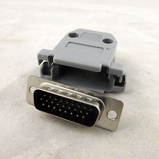 10pcs Gray DB26 Male 26 Pin 3 Rows D-SUB Connector Plastic Hood Cover Backshell picture