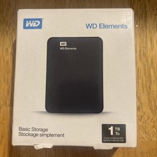 WD Elements 1TB External Hard Disk Drive USB 3.0 Portable Black picture