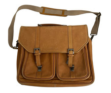 Vtg Kenneth Cole New York Leather Messenger Madmen Crossbody Bag Briefcase picture