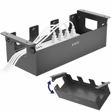 Black 16 Inch FlipOpen Cable Management Box Cord Wire Organizer DeskACCBM1 picture