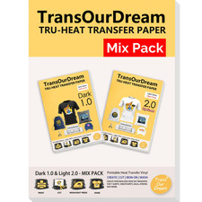 Inkjet Printable Heat Transfer Paper Dark+Light+GITD+Glitter T-Shirt 20 Sheets picture