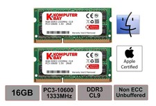 Komputerbay 16GB 1333MHz Laptop Memory 204Pin SO-DIMM DDR3-1333 PC3-10600 2 8GB picture