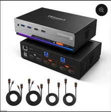 TESmart KVM HDMI 2 Monitors 2 Computers Switch, HKS202-M24 picture