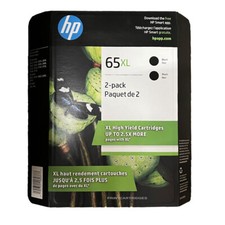 2pcs HP 65XL Genuine Black Ink Cartridges Retail Box picture