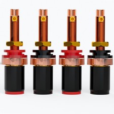 4 Pcs Brass Screw Solder Connector Copper Plated 4.5mm Core PA66+GF30% Red/Black picture