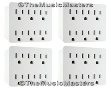 (4) Electrical Socket 6-Way Power Splitter 6 Outlet AC Wall Plug Adapter Cover picture