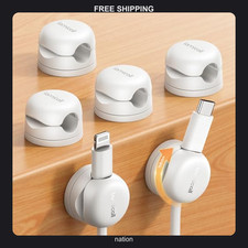 Lamicall 6pack Rotatable Cord Organizer Cable Clips - [1s Lock] Spring Cord picture