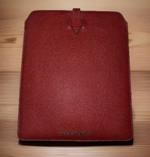 Burberry iPad Tablet Sleeve Case Red Leather Closure AUTHENTIC London UK 8”X9.5” picture