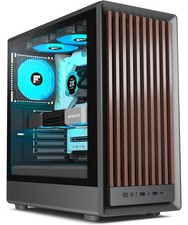 M1 PC Case - Walnut Front pane Pre-Installed 4 Fan, Mid-Tower Computer case picture
