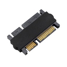 Black SATA 22Pin 7+15 Male To SATA 22Pin 7+15 Male Extension Convertor Adapter picture