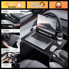 2-in-1 Car Steering Wheel Desk Tray & Seat Gap Organizer - Foldable Laptop Table picture