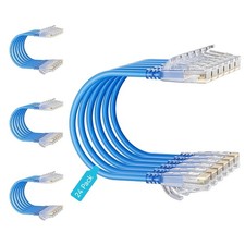 Cat6 Slim Patch Cables 0.5 Feet 24-Pack Blue Cat6a 10Gbps 550MHz 24 Pack picture