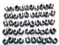 50 Pack 1/2 Stainless Steel Cable Clamps Rubber Cushioned Insulated Pipe Clamp picture