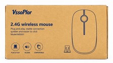VssoPlor MS001 Wireless Mouse 2.4G Slim Silent White Gold USB New picture